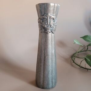Elegant Silver Vase with Intricate Design